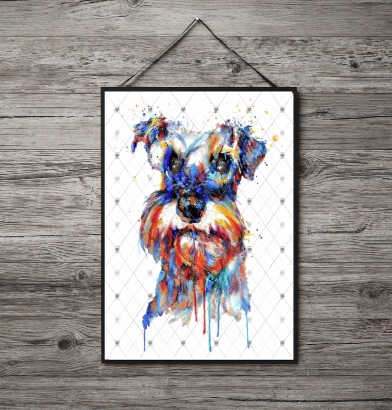 Schnauzer A4 Print, Schnauzer Custom Print, Personalised Art